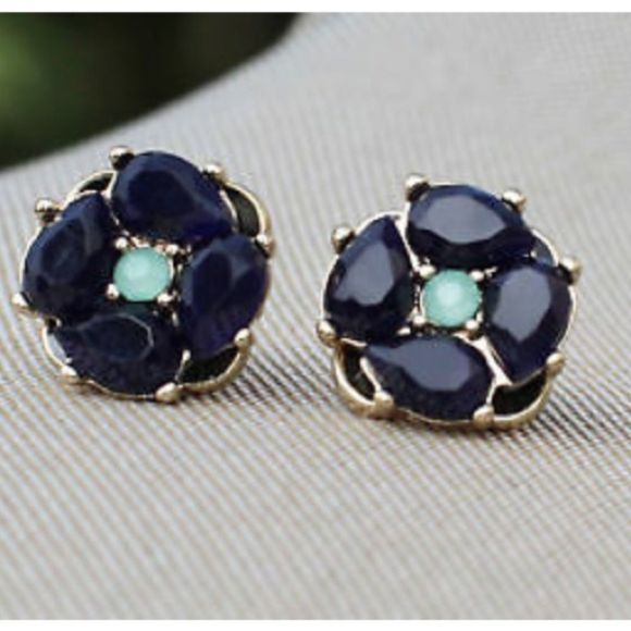 Kate Spade Izu Petals Blue Flower Stud Earrings
